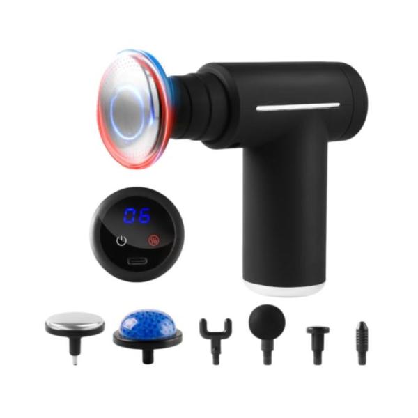 MINI MASAJEADOR DE COMPRENSION CALIENTE 8.4V1800mAH NEGRO