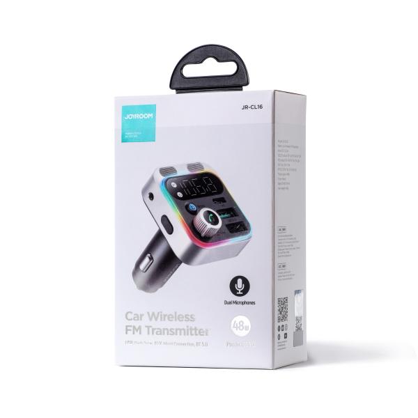 TRANSMISOR BLUETOOTH FM JR-CL18 JOYROOM PLATEADO