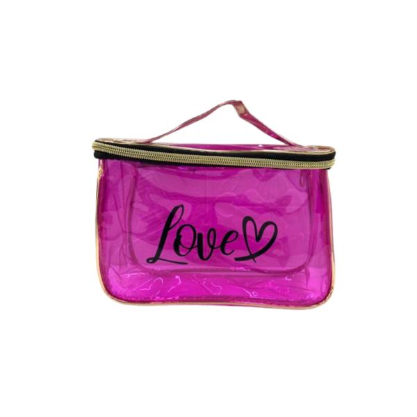 Neceser Diseño Love Plastico Modelo 251-6 Fucsia