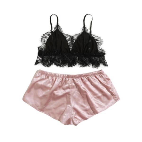 Pijama Sexy Yummy Modelo Ymby190815 Rosado/Negro L