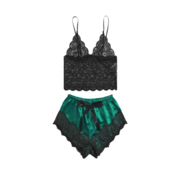 Pijama Sexy Yummy Modelo Ymyd163211 Verde/Negro L