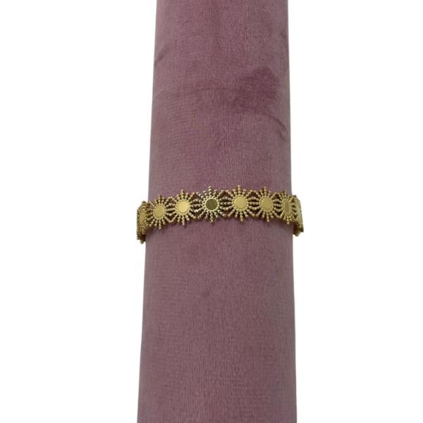 Pulsera De Acero Diseño Soles Dorado