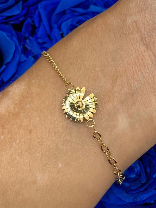 Pulsera De Acero Dorada Margarita