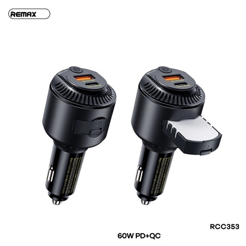 CARGADOR CUBO CARRO TRANSMISOR FM RCC353 REMAX NEGRO