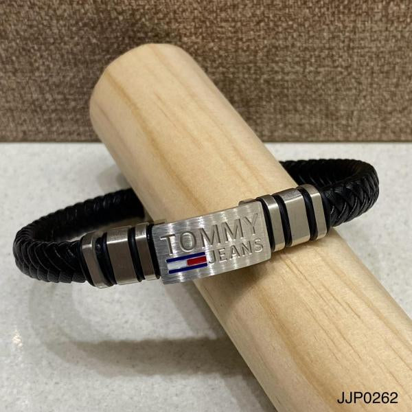 Pulsera De Cuero Tommy Jeans Plateado
