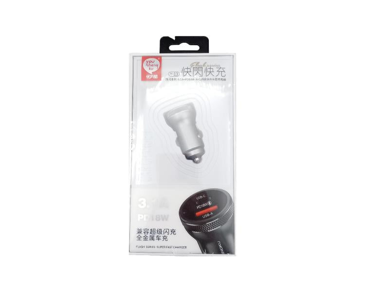 Cargador Cubo Carro Y-13 Youshengku Plateado