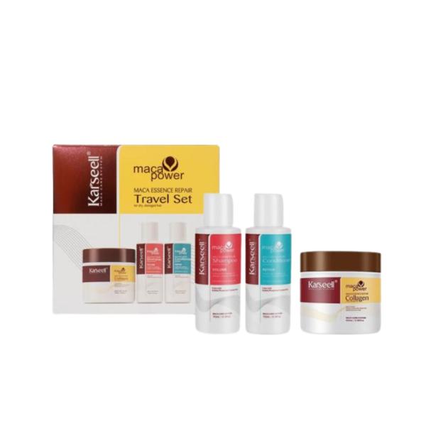Set De Viaje Mascarilla Karseell Shampoo Y Acondicionador