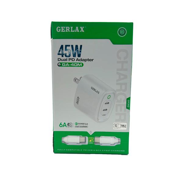 CARGADOR CASA GA-40M GERLAX TIPO C BLANCO