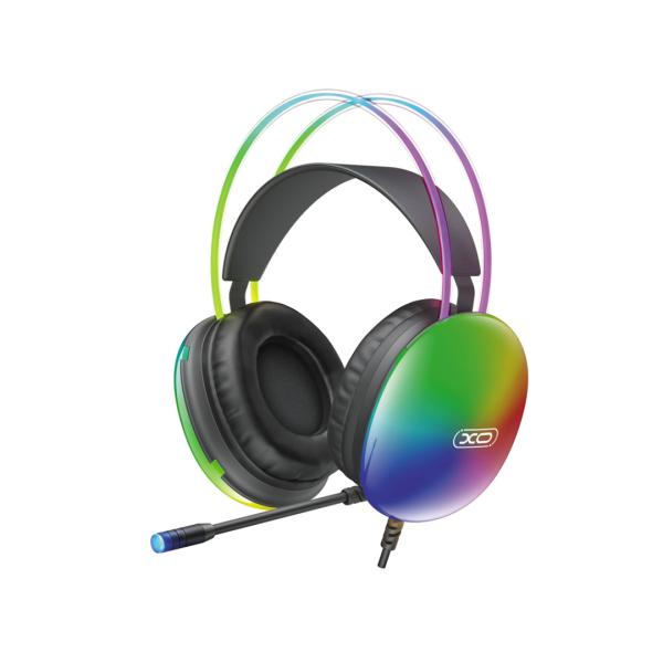 AUDIFONO DIADEMA GAMER RGB USB-3.5 MODELO GE11 XO NEGRO
