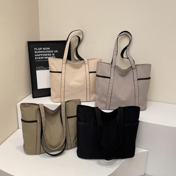 BOLSO HOMBRO DE AGARRE DE TELA NEGRO