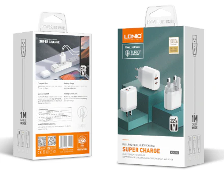 CARGADOR CASA A2201 LDNIO LIGHTNING BLANCO