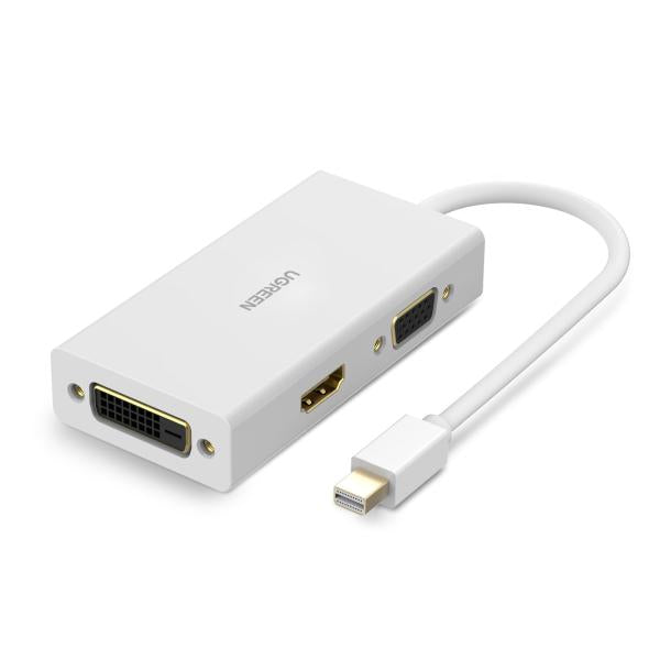 CABLE MINI DISPLAY PORT MACHO A VGA HDMI DVI 24+1 HEMBRA MD114 20418 UGREEN BLANCO