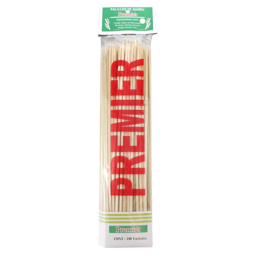 Palillo Largo Premier De Bambú - 100 Uds
