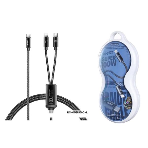 CABLE USB TIPO C-L RC-093T SERIE KERELLA REMAX NEGRO