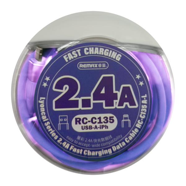 CABLE USB LIGHTNING RC-C135 SERIES ALYONCAI REMAX MORADO