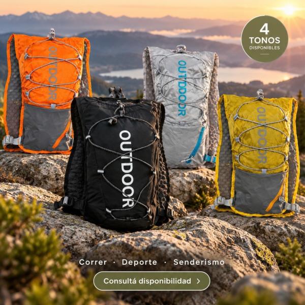 BOLSO SENDERISMO ESPALDA MODELO M05 OUTDOOR GRIS