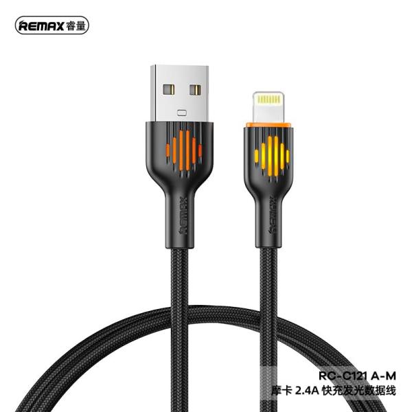 CABLE USB LIGHTNING RC-C121 SERIES MOKA REMAX NEGRO