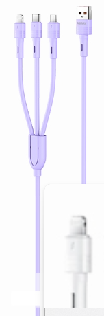 Cable Usb Multiplataforma RC-C120 Serie Kerella Negro Morado