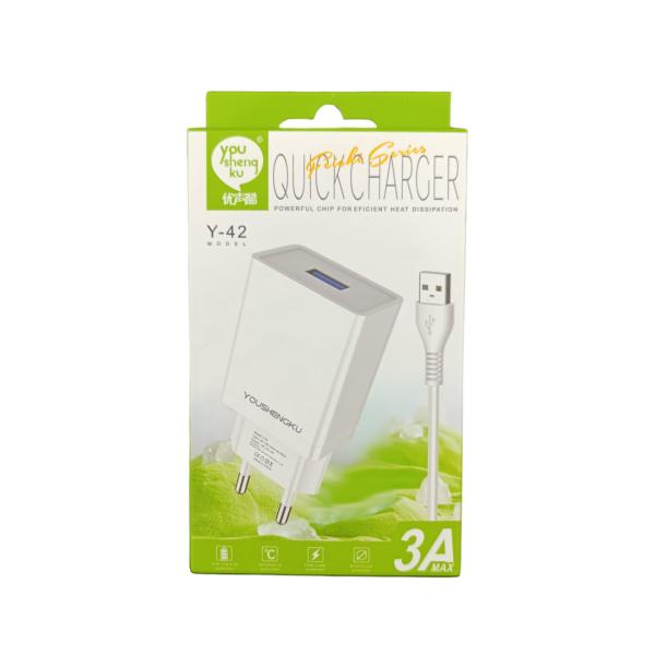 Cargador Casa Y-42 Youshengku Lightning Blanco