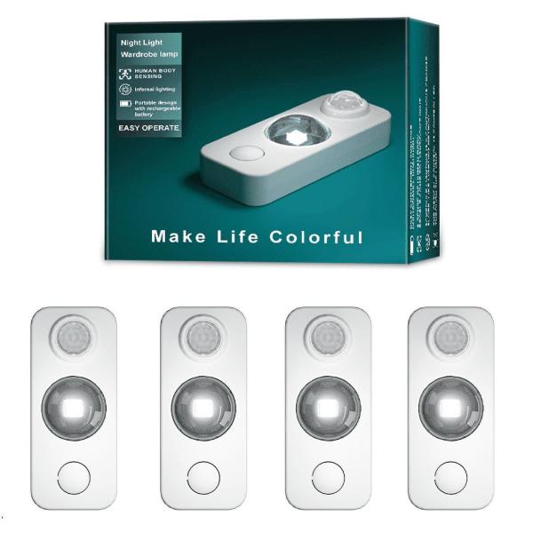 Lampara Portatil Con Sensor De Movimiento YZ-08 Blanco Luz Calida