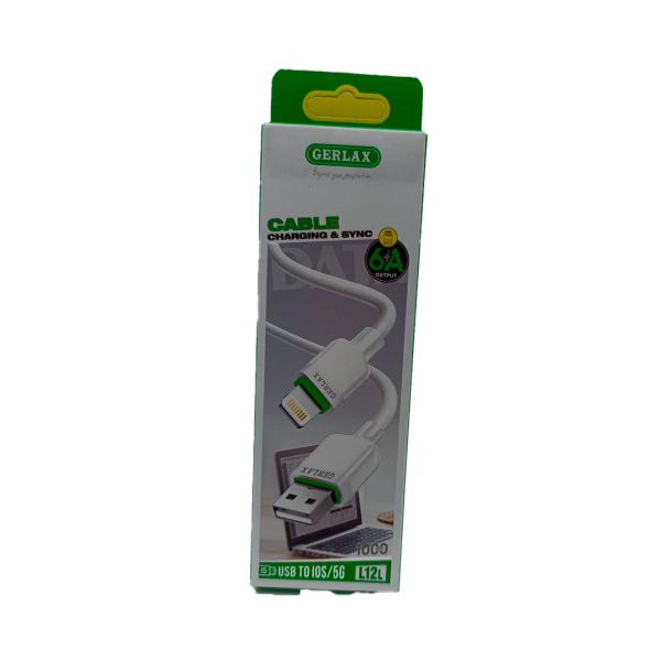 Cable Usb Lightning L12 Gerlax 1M Blanco
