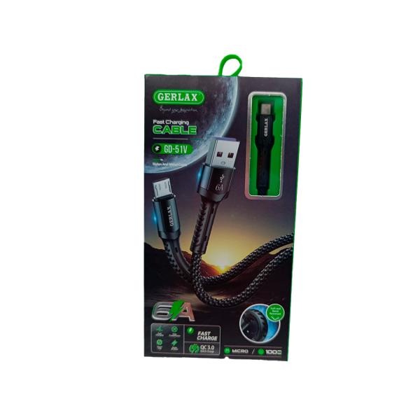 Gerlax Cable Usb Micro B GD-51V Gerlax 1M Gris