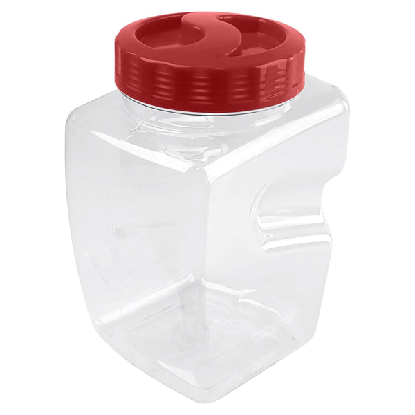 Contenedor Guateplast Cuadrado Clear (3 L) Color Rojo - Unidad