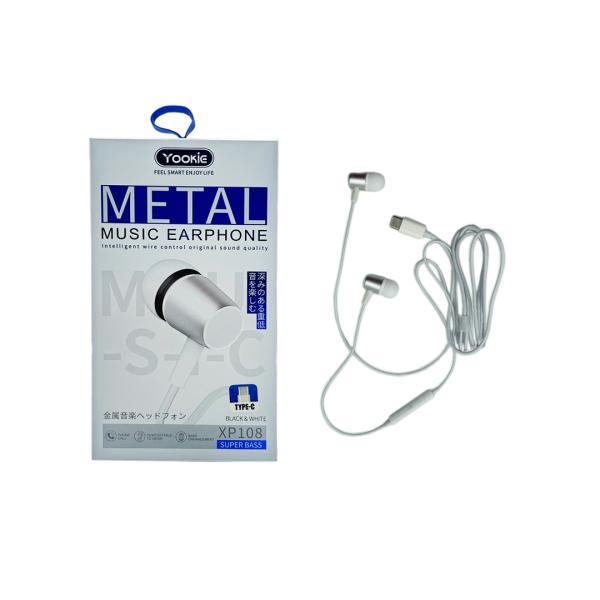 Audifonos Manos Libres Yookie Xp108 Tipo C Blanco