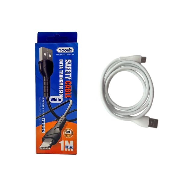 Cable Usb Tipo C EC02 Yookie Blanco