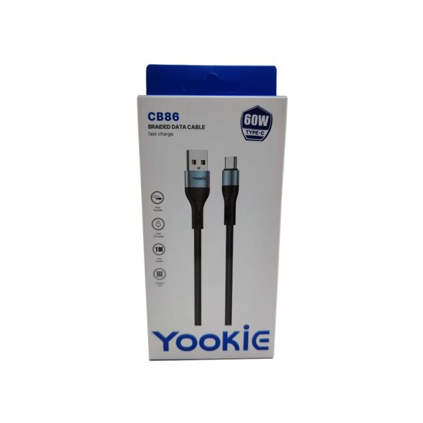 Cable Usb Tipo C CB86 Yookie Negro