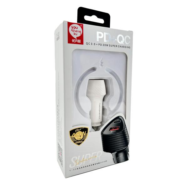 Cargador Cubo Carro Y-33 Youshengku Blanco