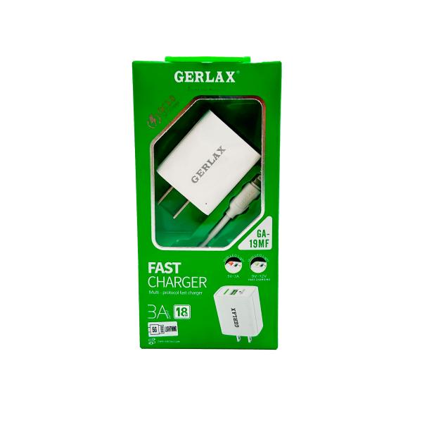 CARGADOR CUBO CASA GA-19MF GERLAX BLANCO LIGHTNING
