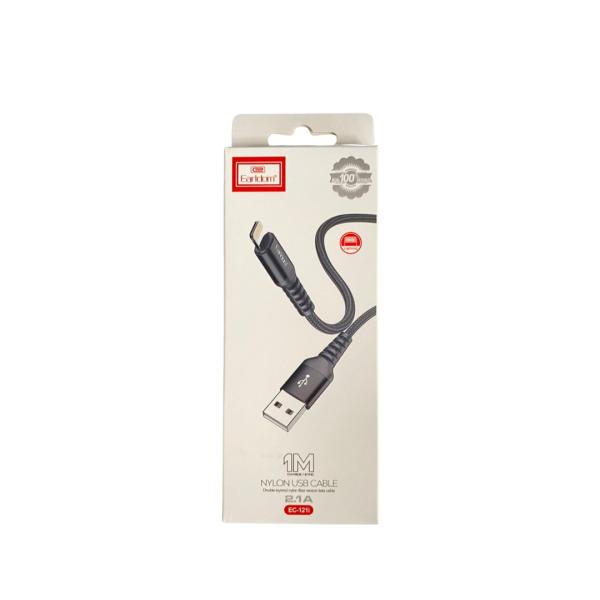 Cables Usb Lightning Iphone Ec-121I Earldom Negro