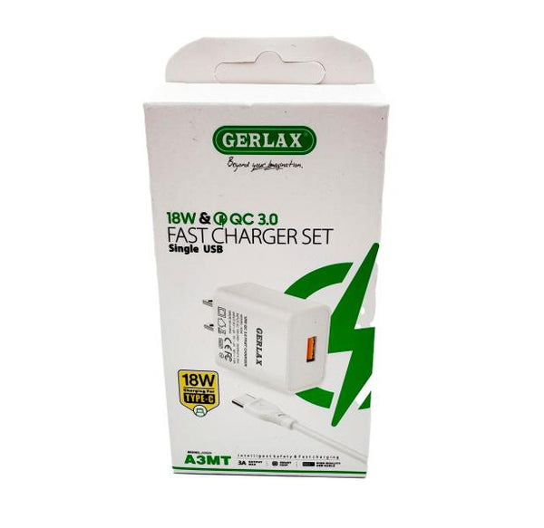 Cargador Casa A3Mt Gerlax Blanco Tipo C