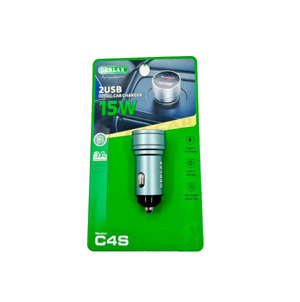 Cargador Cubo Carro C4S Gerlax Plateado