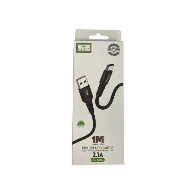 Cables Usb Tipo-C Ec-121C Earldom Negro