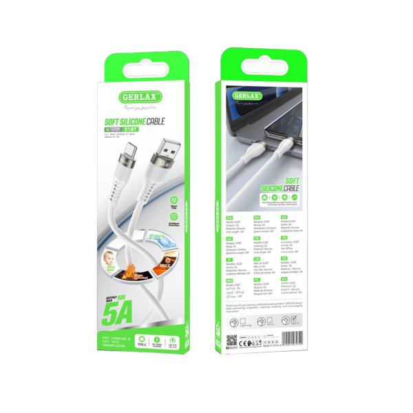 CABLE USB TIPO C D18T GERLAX 1M BLANCO