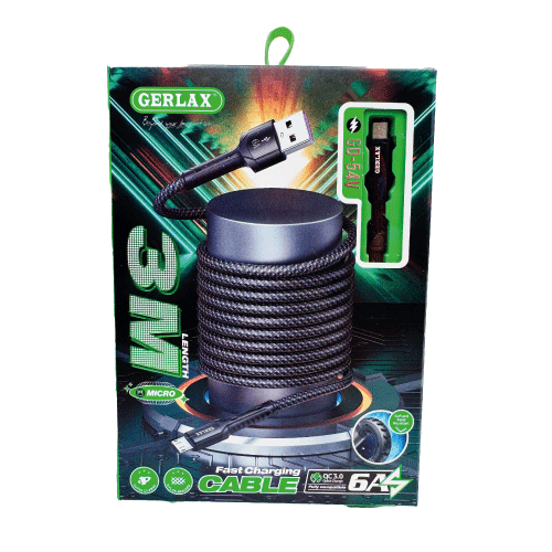 Gerlax Cable Usb Micro B GD-54V3 Gerlax 3M Negro