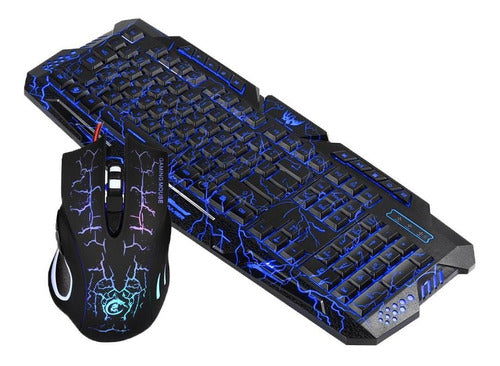 Set O Kit De Teclado, Mouse, Gamer Rgb J10 Color Negro