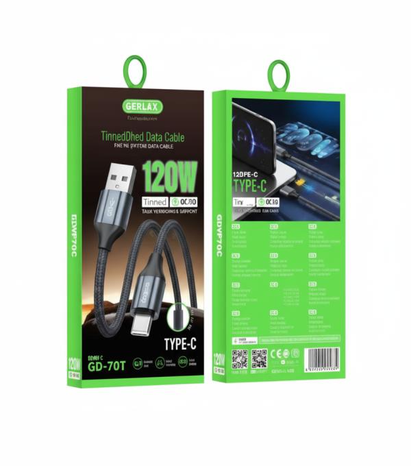 CABLE USB TIPO C GD-70T GERLAX 1M GRIS