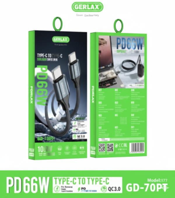 Cable Usb Tipo C GD-70PT Gerlax 1M Gris