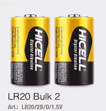 Hicell Bateria Alkalina Redonda LR20 D Hicell