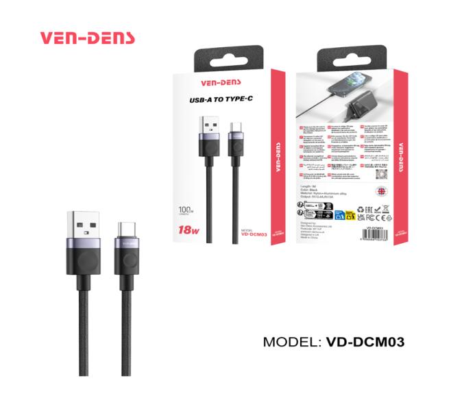 Cable Usb Tipo C VD-DCM03 Ven-dens 1M Negro