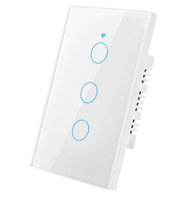 INTERRUPTOR APAGADOR INTELIGENTE TUYA 3 BOTONES BLANCO
