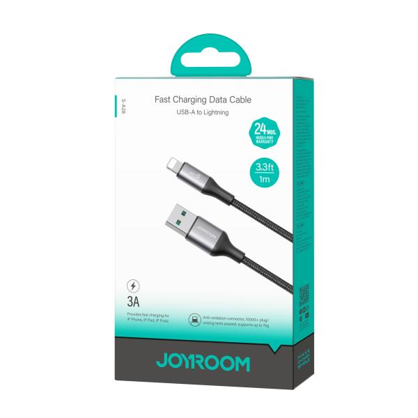CABLE USB LIGHTNING S-A28 JOYROOM 1M NEGRO