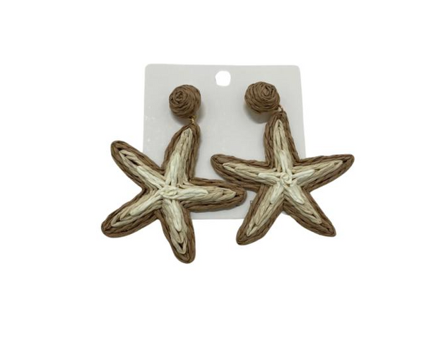 ARETES MIMBRE DISEÑO ESTRELLA