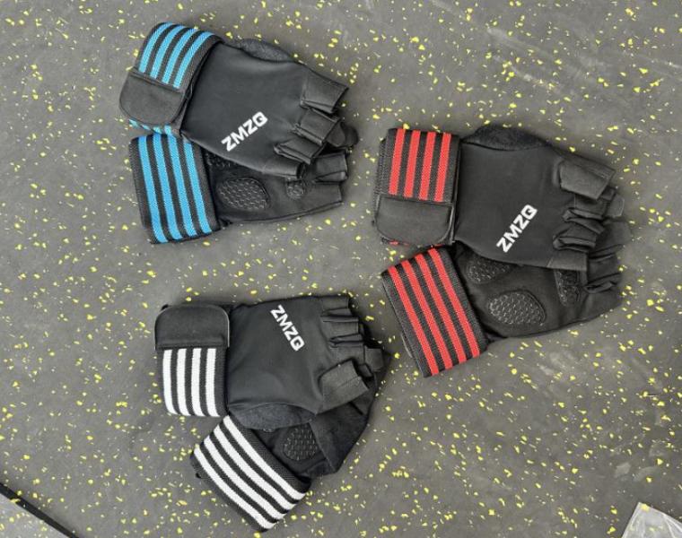GUANTES PARA GIMNASIO ZMZQ NEGRO RAYAS L