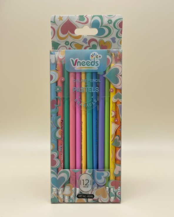 LAPICES DE COLORES PASTEL CON BORRADOR / 12UNDS
