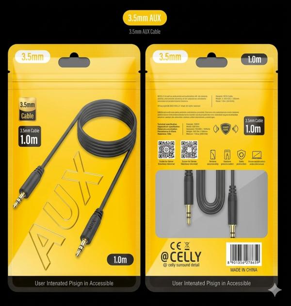 Gerlax Cable Auxiliar 3.5MM X5B Gerlax Negro