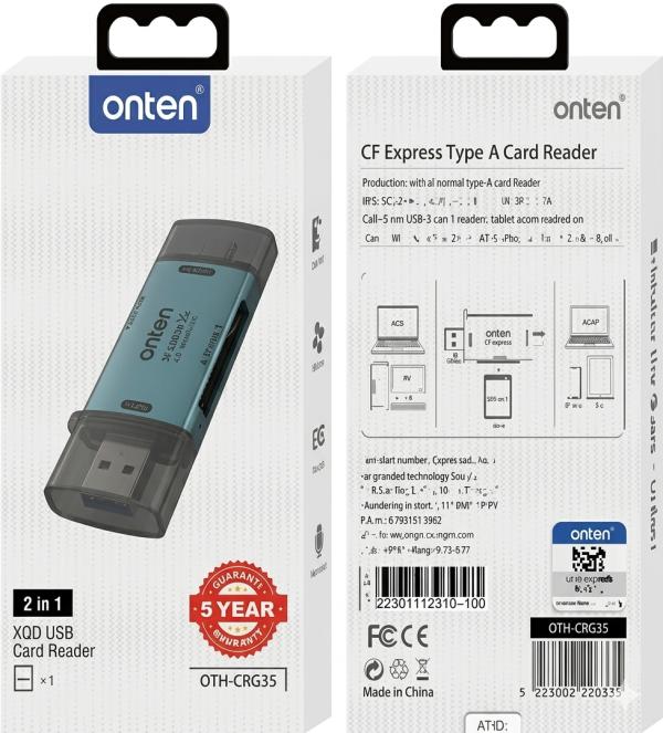 Onten Lector Memoria Usb Tipo C Y Tipo A OTN-CR635 Onte